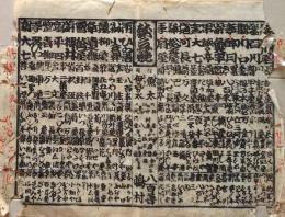 D26020707〇一枚刷り 和紙木版 江戸自慢  料理 献立競 百川 川口 扇屋八百善　ことば遊び しゃれ なぞ 判じ絵 見立番付 江戸末期〇和本古書古文書