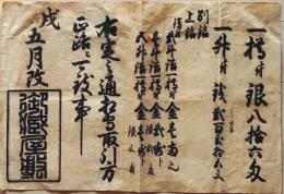 D26020449〇一枚摺物 手書き 酒醤油？ 目録  御蔵屋敷〇和本古書古文書