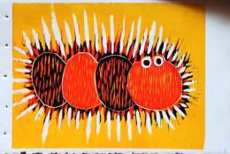 D26021306〇彩色木版画  虫 yoshimi kuzuu　oregon　版画家 昭和年代〇和本古書古文書