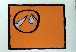 D26021320〇彩色木版画  CAT's EYE 目の治療 yoshimi kuzuu　oregon　版画家 昭和年代〇和本古書古文書