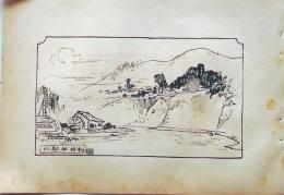 D26021505〇中村不折画集 第二  松井田駅外 妙義山 碓氷川漫画 昭和年代〇和本古書古文書