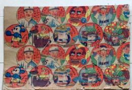 D26021806〇丸メンコ 昭和レトロメンコ 巨人川上 八幡太郎義家 ミッキーマウス   昭和２０年代〇和本古書古文書