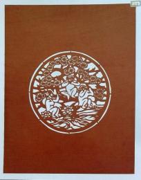 D26020118〇伊勢型紙 手彫り 見ざる聞かざる言わざる 見猿聞か猿言わ猿 アート 伝統和紙工芸 貼り絵 切り絵 昭和レトロ インテリア〇和本古書古文書