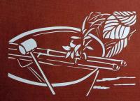 D26020119〇伊勢型紙 手彫り 手水鉢 石つくばい アート 伝統和紙工芸 貼り絵 切り絵 昭和レトロ インテリア〇和本古書古文書