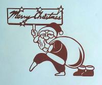 D26020132〇伊勢型紙 手彫り クリスマス サンタクロース 靴 アート 伝統和紙工芸 貼り絵 切り絵 昭和レトロ インテリア〇和本古書古文書