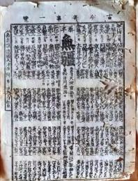 D26022109〇一枚刷り 和紙木版 江戸自慢  古今奇事一覧 信州大地震 京大仏雷火 天地震動　ことば遊び しゃれ なぞ 判じ絵 見立番付 江戸末期〇和本古書古文書