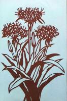 D26020160〇伊勢型紙 手彫り 観葉植物 鉢植え アート 伝統和紙工芸 貼り絵 切り絵 昭和レトロ インテリア〇和本古書古文書