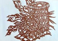 D26020173〇伊勢型紙 手彫り 靴 竹カゴ あけび 蔦細工 花活  アート 伝統和紙工芸 貼り絵 切り絵 昭和レトロ インテリア〇和本古書古文書