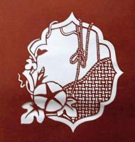 D26020183〇伊勢型紙 手彫り 朝顔 アサガオ 籠 アート 伝統和紙工芸 貼り絵 切り絵 昭和レトロ インテリア〇和本古書古文書