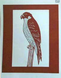 D26020248〇伊勢型紙 手彫り 鷹 タカ アート 伝統和紙工芸 貼り絵 切り絵 昭和レトロ インテリア〇和本古書古文書