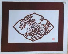 D26020275〇伊勢型紙 手彫り 草木花 アート 伝統和紙工芸 貼り絵 切り絵 昭和レトロ インテリア〇和本古書古文書