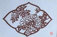 D26020275〇伊勢型紙 手彫り 草木花 アート 伝統和紙工芸 貼り絵 切り絵 昭和レトロ インテリア〇和本古書古文書