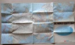 D26023001〇国際線航空路図 JAL ルートマップ 全世界 １９６９年〇和本古書古文書