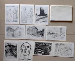 D26023003〇絵葉書 セット 常磐炭鉱 福島県いわき市 平美術館 スケッチ  １０枚組   昭和年代〇和本古書古文書