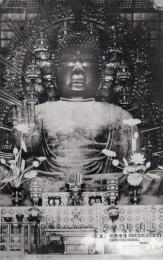 N26022188○戦前絵葉書○奈良　東大寺 大仏尊像　古写真○和本古書古文書
