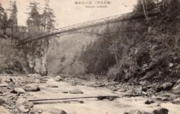 N26022601○戦前絵葉書○栃木 塩原温泉（塩原名所）　塩の湯吊橋　古写真○和本古書古文書
