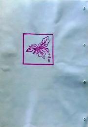 D260131D45〇彩色木版画 忙散亭図会 折節の便り 十二月 ポインセチア  高尾亮一著画刻〇和本古書古文書