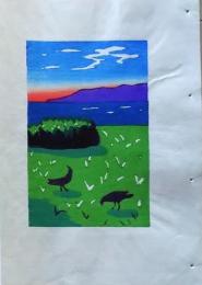 D260131E01〇彩色木版画 忙散亭図会 佐渡風流 春日崎  高尾亮一著画刻 昭和５３年〇和本古書古文書