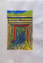 D260131E08〇彩色木版画 忙散亭図会 佐渡風流  ２つの岩団三郎 高尾亮一著画刻 昭和５３年〇和本古書古文書