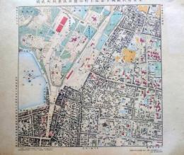 D26030503〇復刻明治東京彩色地図   下谷区上野公園及車坂町  明治16年・参謀本部「五千分一東京図測量原図」昭和59年発行〇和本古書古文書
