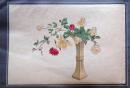D26030604〇彩色石版画  バラ  盛花 西洋花 生花図譜  華道 生花 解説付き 昭和年代〇和本古書古文書