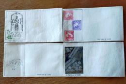 D26030004〇彩色木版画 初日カバー４枚   郵便切手 石仏 燕子花 キャラクター 茨城石岡高浜 広瀬栄一 昭和年代〇和本古書古文書