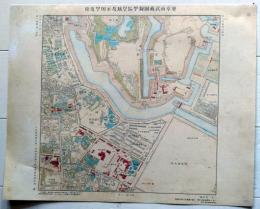 D26030520〇復刻明治東京彩色地図   麴町区皇城及水田町近傍  明治16年・参謀本部「五千分一東京図測量原図」昭和59年発行〇和本古書古文書