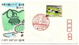 N26031163〇郵便切手 初日カバー 彩色木版画 日本の歌シリーズ 第四集 春の小川 FDC First Day of Issue 昭和５５年○和本古書古文書
