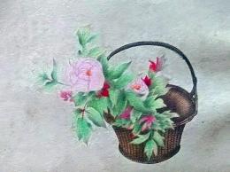 D26030667〇彩色石版画  牡丹  盛花 西洋花 生花図譜  華道 生花 解説付き 昭和年代〇和本古書古文書