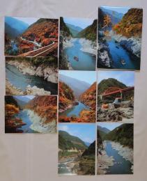 N26040144○絵葉書 セット 四国歩危奇勝　天下の景勝 歩危 カラー８枚組　昭和年代○和本古書古文書
