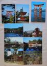 N26040153○絵葉書 セット 厳島神社風景絵はがき第二集 カラー８枚組 解説栞付　昭和年代○和本古書古文書