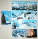 N26040161○絵葉書 セット 北アルプス 雪の白馬山麓 カラー６枚組＋白馬連峰パノラマサイズ一枚　昭和年代○和本古書古文書
