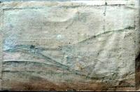 D26041502〇一枚摺物 彩色木版画 広重京都名所之内 八瀬之里（大原女が働く八瀬の景色） 貴重品 題名英文併記 ハガキサイズ 昭和年代〇和本
