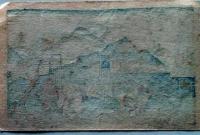D26041509〇一枚摺物 彩色木版画 広重京都名所之内 嶋原（遊郭 島原の様子） 貴重品 題名英文併記 ハガキサイズ 昭和年代〇和本