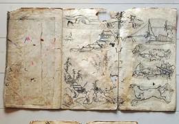 D26041903〇まくり 張交絵 貼込 肉筆直筆 江戸末期〇和本古書古文書