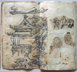 D26041906〇まくり 張交絵 貼込 肉筆直筆 江戸末期〇和本古書古文書