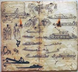 D26041907〇まくり 張交絵 貼込 肉筆直筆 江戸末期〇和本古書古文書