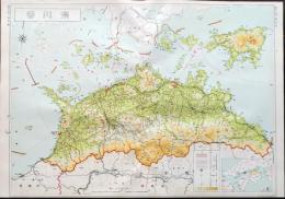 D26042036〇古地図比較 分県地図比較  香川県 高松市街図  昭和32年と43年 大日本分県地図併地名総覧抜粋〇和本古書古文書