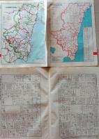 D26042045〇古地図比較 分県地図比較  宮崎県 宮崎市街図 昭和32年と43年 大日本分県地図併地名総覧抜粋〇和本古書古文書