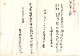 N26042616○明治布告布達○当省発第８９号第９０号雛形府県庁宛は 府知事県令参事宛の誤　文部省三等出仕田中不二麿○明治６年文部省布達 岐阜県○和本古書古文書
