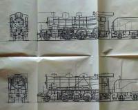 D26050801〇青焼図面 鉄道  蒸気機関車 ２台 昭和年代〇和本古書古文書