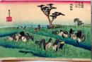 D26020040〇彩色木版画 ハガキサイズ 刷り状態良 東海道五十三次 ...