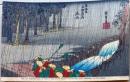 D26020050〇彩色木版画 ハガキサイズ 刷り状態良 東海道五十三次 土山宿 保永堂版 広重 題名英文併記 複刻明治３９年〇和本古書古文書