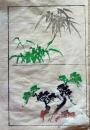D26051912〇一枚摺物 彩色木版画   笹 松 蕙斎麁画５巻抜粋〇和本古書古文書