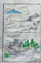 D26051920〇一枚摺物 彩色木版画  日本の風景  蕙斎麁画５巻抜粋〇和本古書古文書
