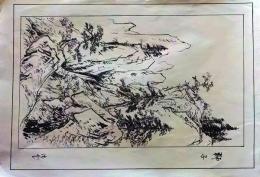 D26052206〇日本画 印刷　獅子　昭和年代〇和本古書古文書