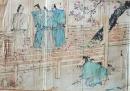 D26070913〇一枚摺物 彩色木版画 忠臣蔵 昭和年代〇和本古書古文書