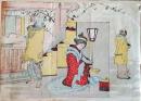 D26070914〇一枚摺物 彩色木版画 忠臣蔵 昭和年代〇和本古書古文書