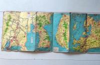 D26071013〇古地図 全国旅行案内地図 満州国図  樺太 朝鮮 台湾 昭和９年〇和本古書古文書
