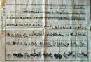 D26070923〇一枚摺物 木版画  大名行列  江戸時代 安政２年〇和本古書古文書